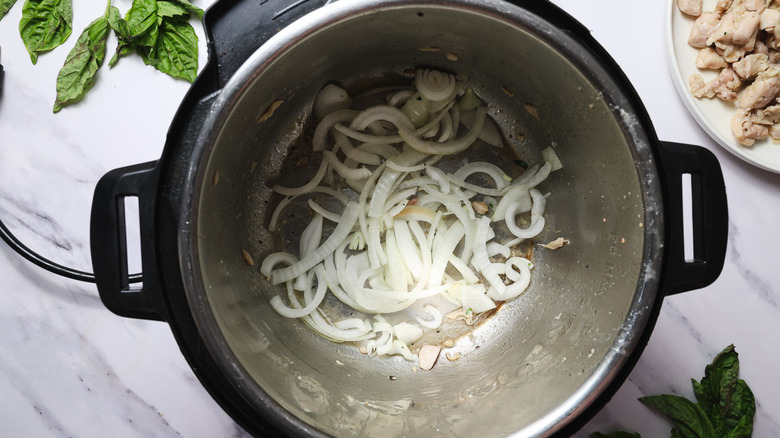 Instant Pot with onion in saute mode