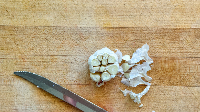cut garlic bulb