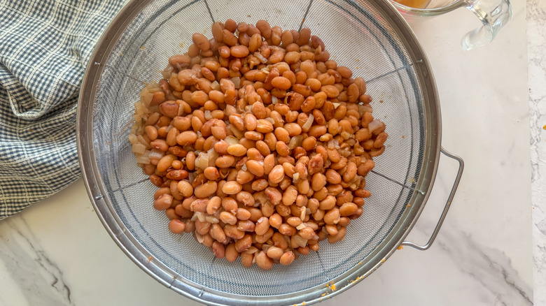 beans in colander