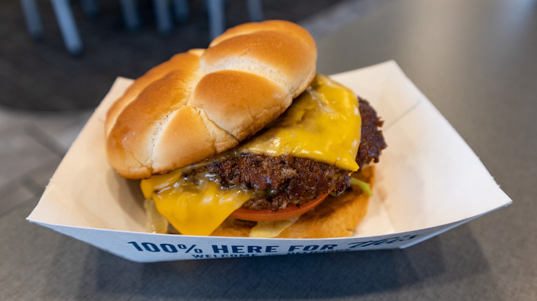 Culver's burger on tray