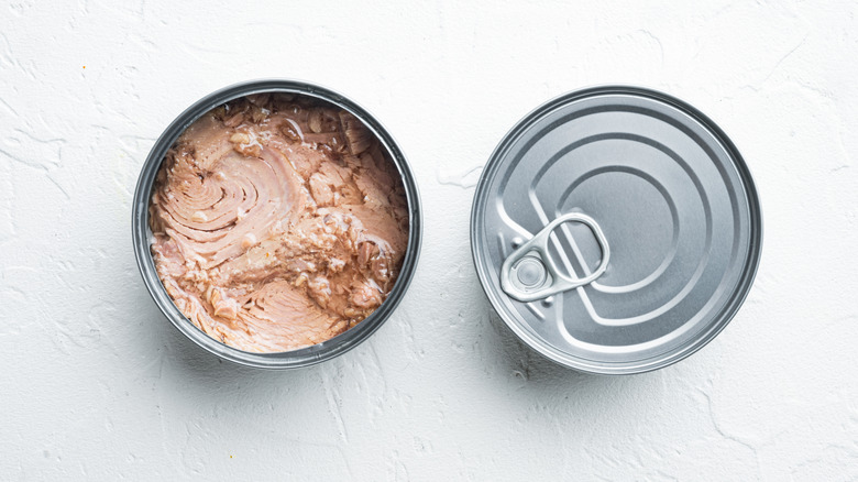open can of tuna