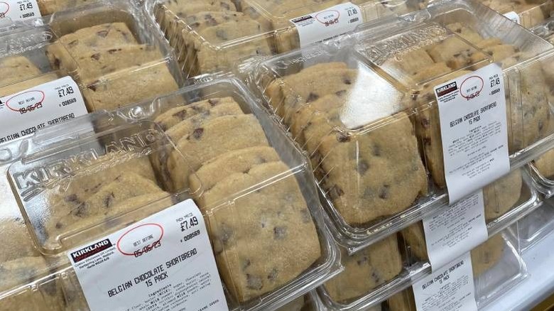A view of Belgian chocolate shortbread packs in a Costco bakery