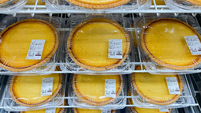 A view of triple cheese tarts at Costco Japan