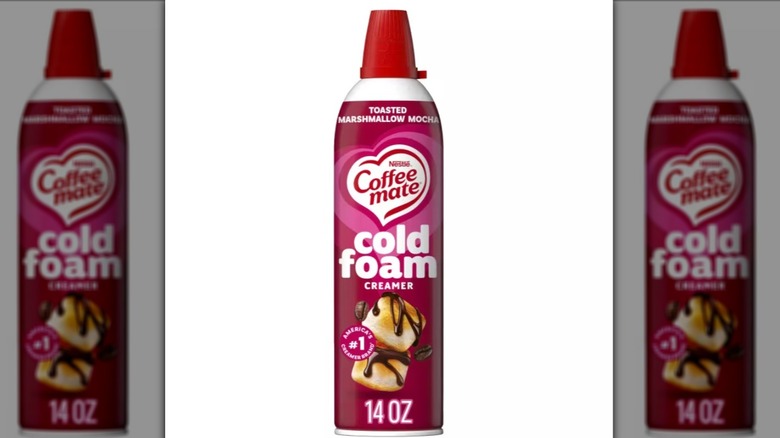 The Coffee Mate Toasted Marshmallow Mocha Cold Foam on a white background