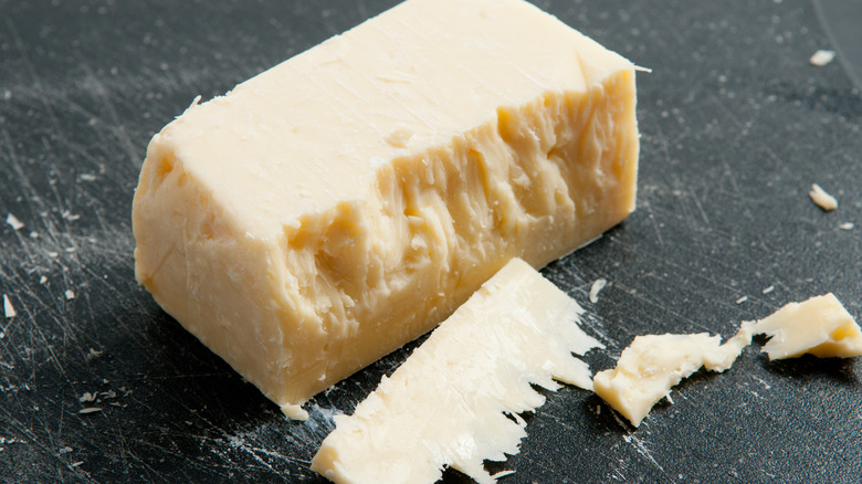 Block of Irish cheddar cheese