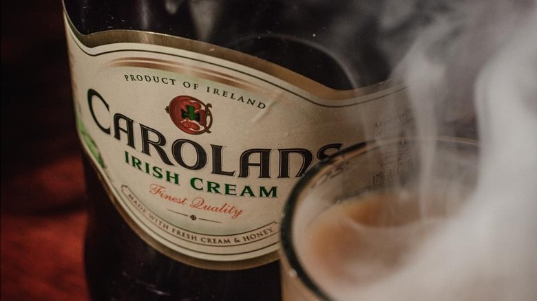 Carolans Irish Cream bottle and drink
