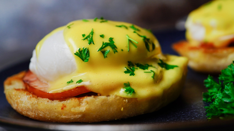 eggs Benedict with Canadian bacon