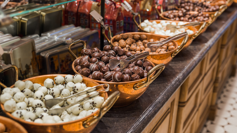 Variety of expensive chocolate