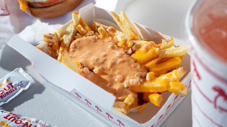 In-N-Out's animal style fries topped with the chain's spread