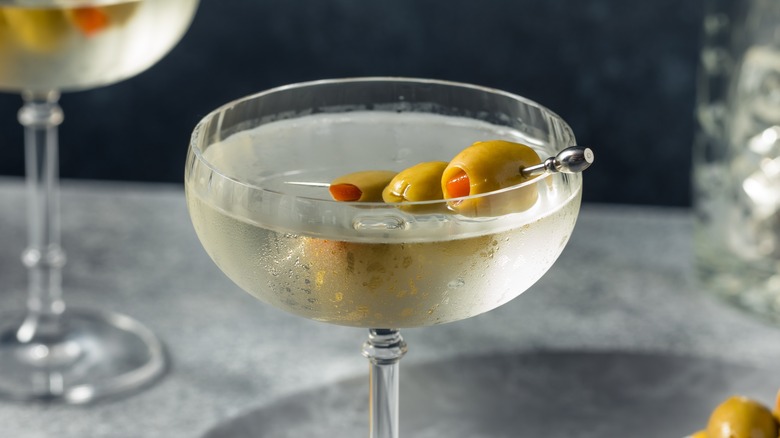 Gin martini with olives