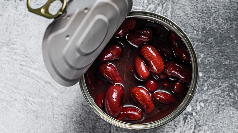 open can of kidney beans