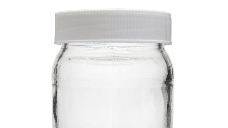 white plastic on canning jar