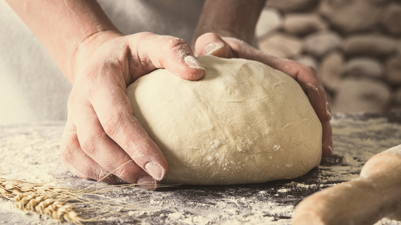 Hand kneaded dough