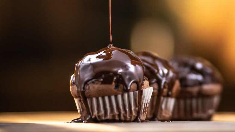 cupcakes topped with ganache