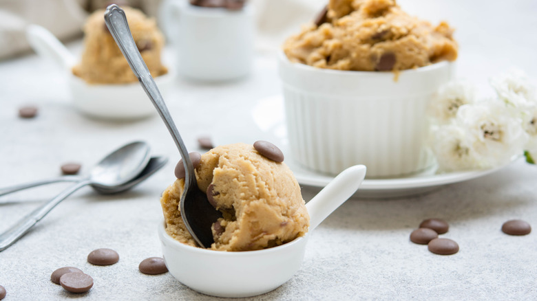 edible cookie dough with spoon