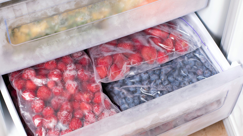 Fruit in freezer
