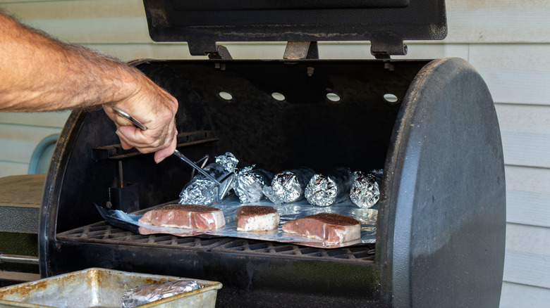 cooking in a pellet grill