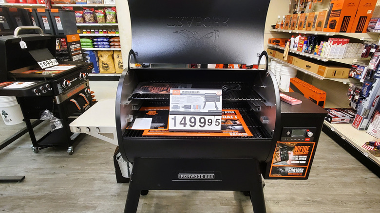 An Ironwood 885 pellet grill for sale in store