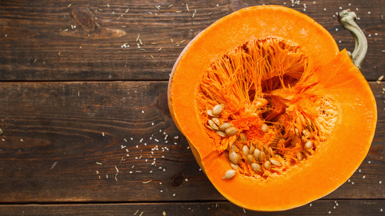 pumpkin cut in half
