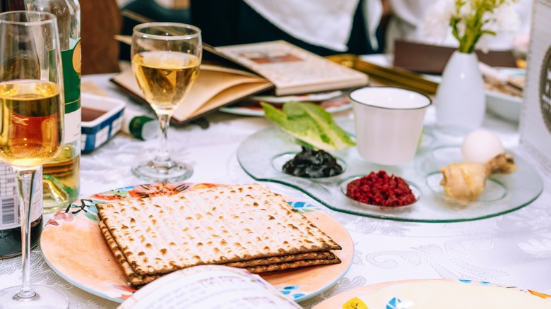 Passover table setting