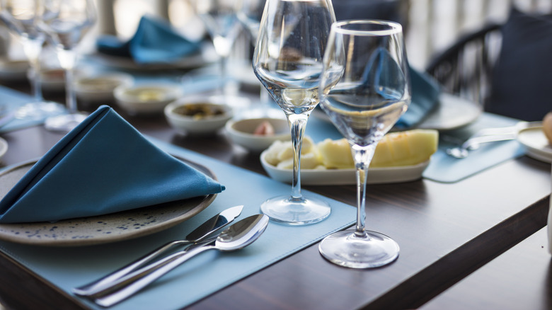 Place setting at nice restaurant
