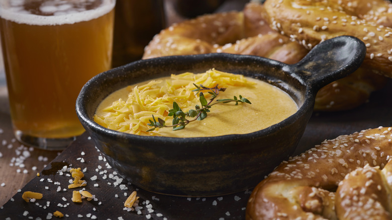 beer cheese with pretzels