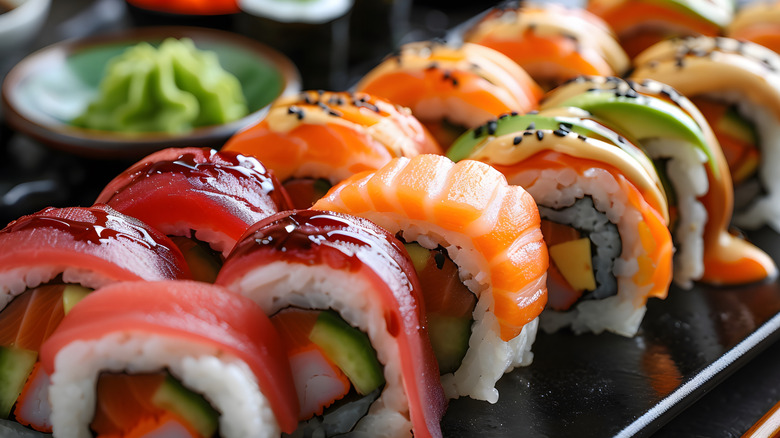 A plate of sushi