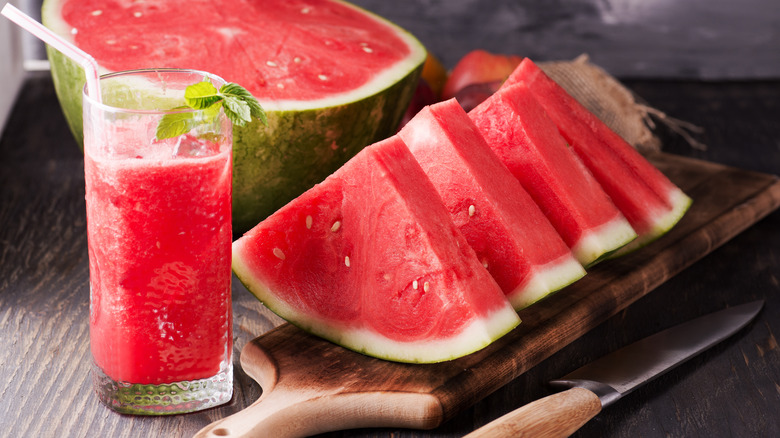 watermelon juice and watermelon