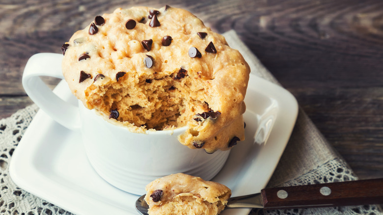 Chocolate chip mug cake