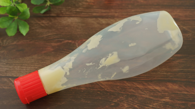 Empty mayo bottle