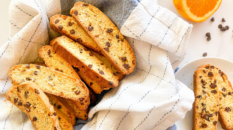 biscotti with coffee and orange