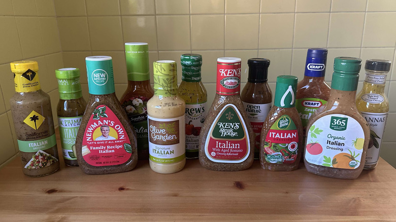 Italian salad dressing bottles