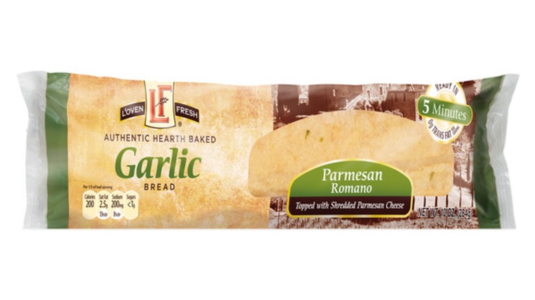 L'Oven Fresh Parmesan Romano Garlic Bread on white background