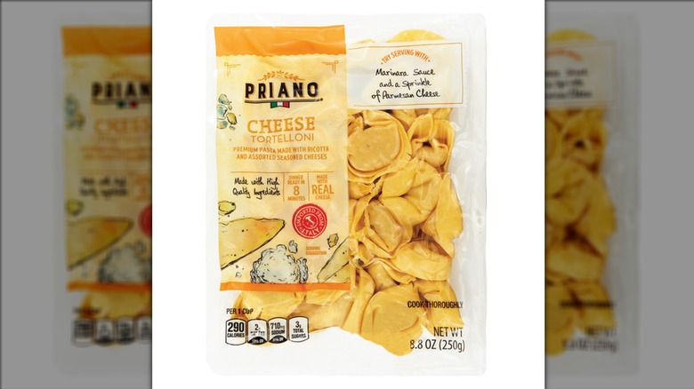 Priano Cheese Tortellini on white background