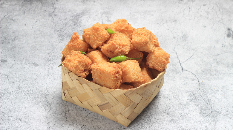 Basket of crispy tofu