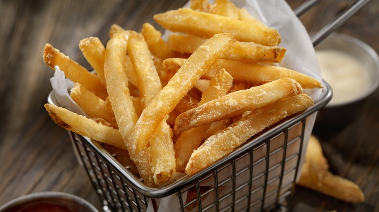 French fries in wire basket