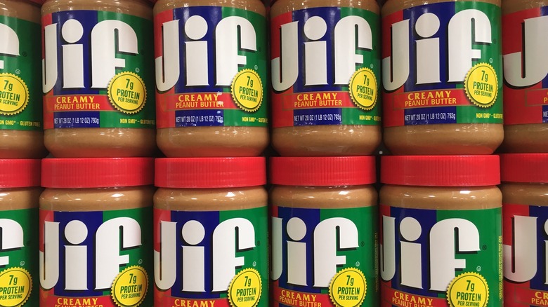 jars of Jif peanut butter