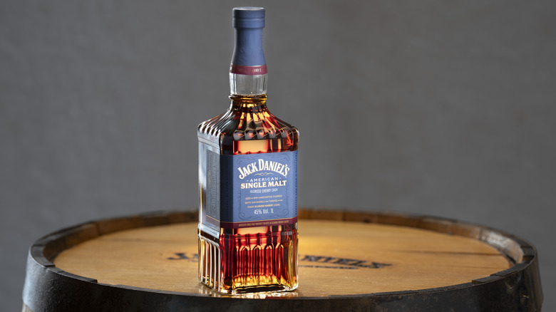 A bottle of Jack Daniel's American Single Malt Whiskey