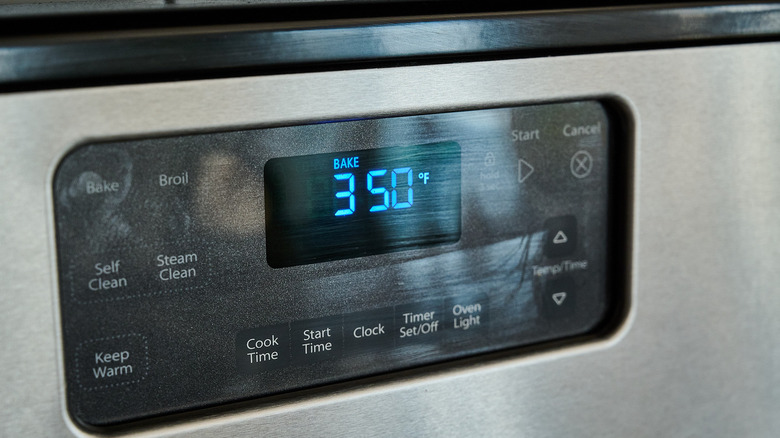 heating the oven to 350 degrees