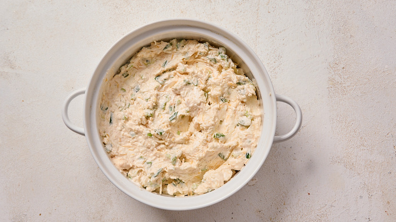 jalapeno popper dip in a casserole dish