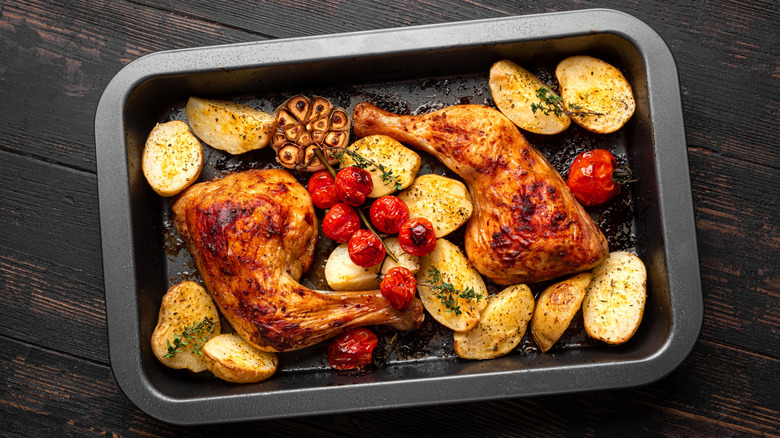 sheat pan chicken and vegetables