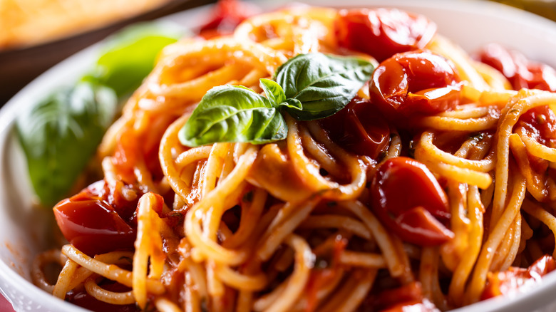 Bowl of spaghetti bolognese