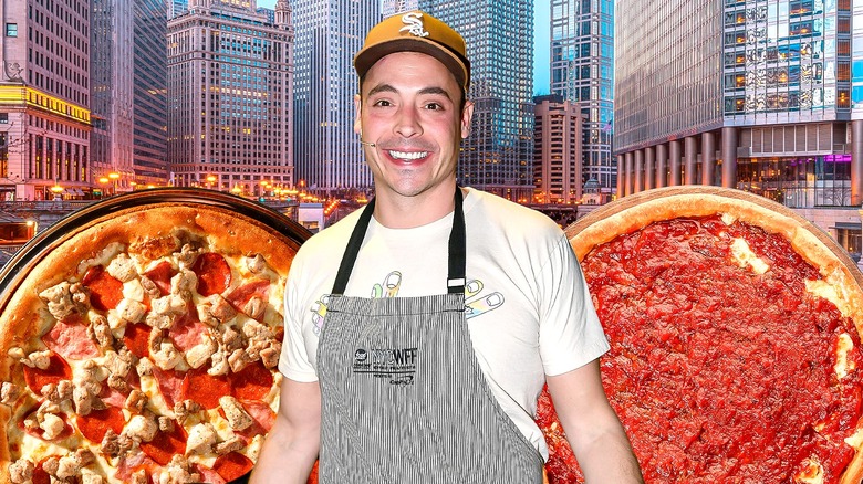 Jeff Mauro and two of his favorite pizzas