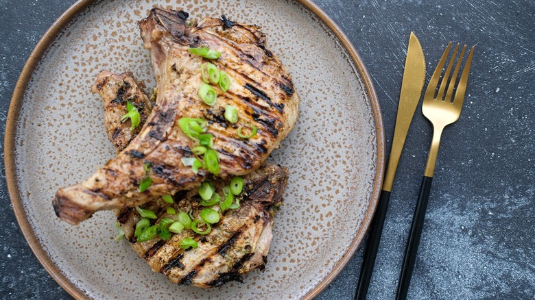 pork chops with green onions