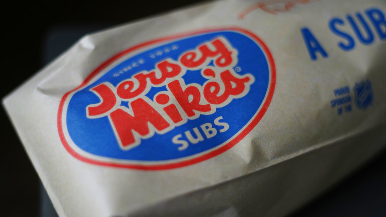 Jersey Mike's sub in wrapper