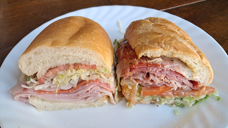 Two sandwiches on plate