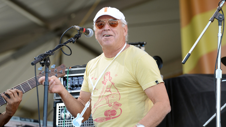 Jimmy Buffett singing onstage