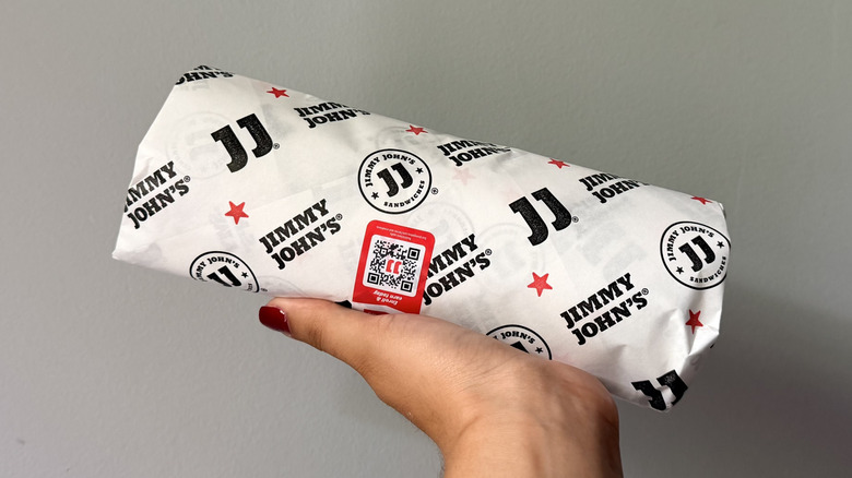 Jimmy John's Buffalo Ranch Chicken Wrap in-hand