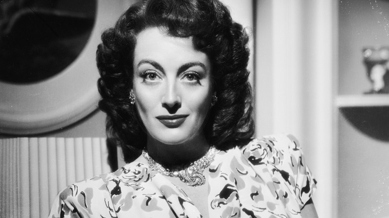 black and white portrait of Joan Crawford