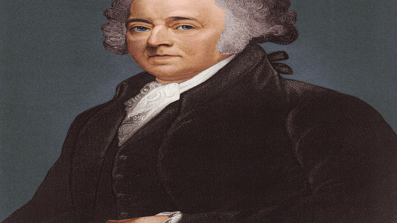 president john adams vintage illustration